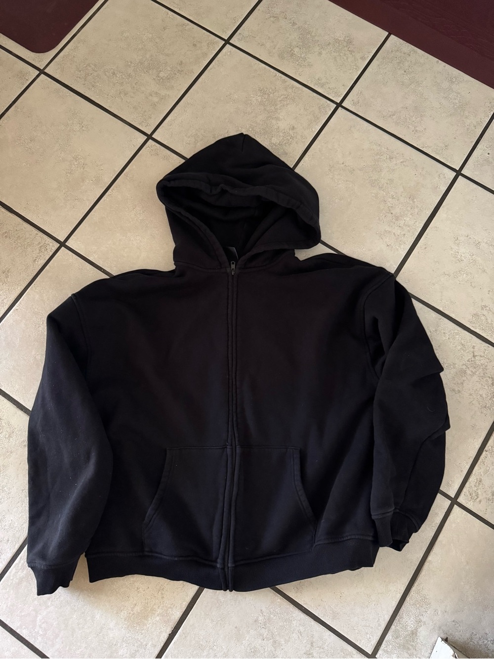 Khy oversized  Black Zip-Up Hoodie